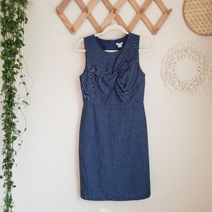 J Crew Denim Tie Front Shift Dress
